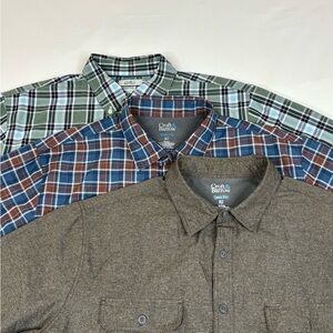 3x Croft & Barrow Mens XLT Multicolor Short Sleeve Button-Up Shirt Quick Dry